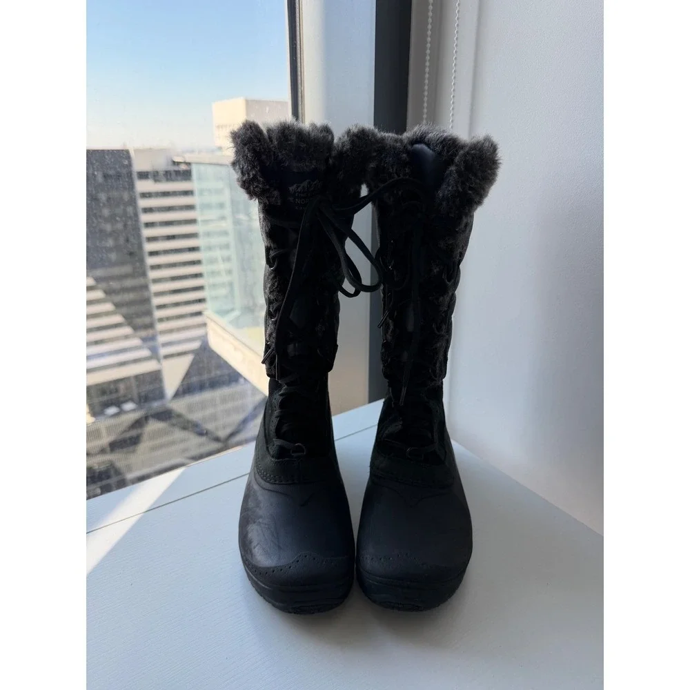 The North Face Shellista Women's Winter Boots Black Fur Lined US 8 EU 39